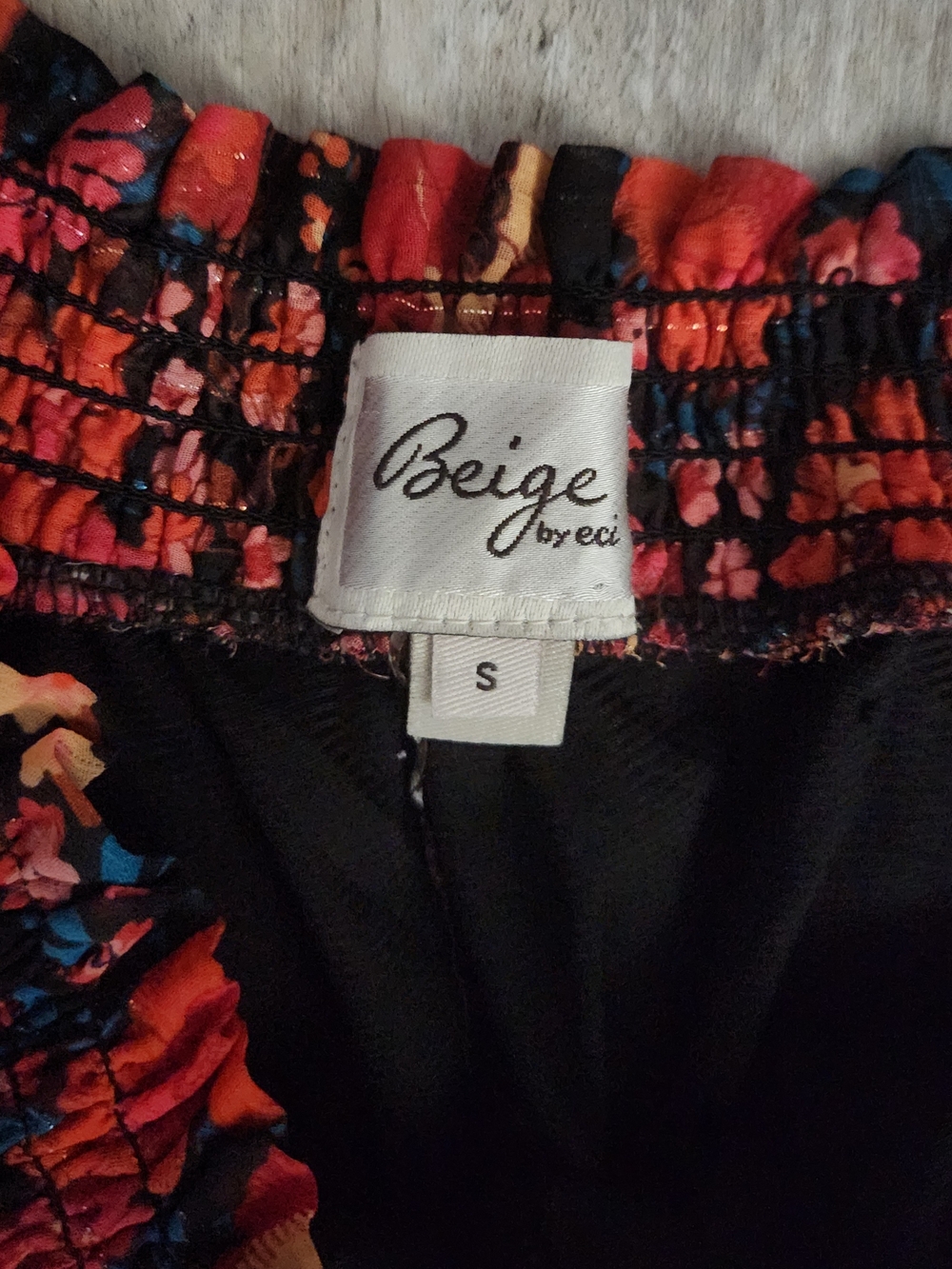 Beige By ECI Black, Red, and Orange Floral Dress - Picture 2 of 5